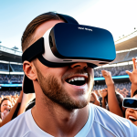 **A vibrant digital illustration showcasing a modern sports stadium overlaid with social media icons and data analytics graphs. The image should convey the global reach of sports marketing through digital platforms, with diverse fans engaging via smartphones and laptops. The overall aesthetic should be energetic and forward-thinking, emphasizing the importance of data and technology in modern sports marketing.**
